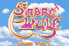 Sabre Wulf title screen for GameBoy Advance